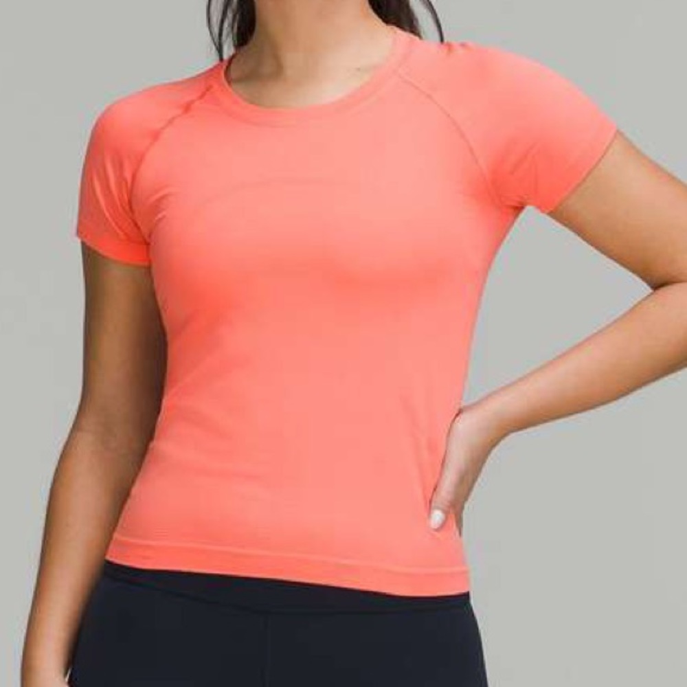 Lululemon swiftly tech tee!! Raspberry cream color! size 6!